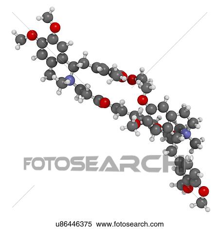 Stock Illustration - Atracurium skeletal muscle relaxant drug. Fotosearch