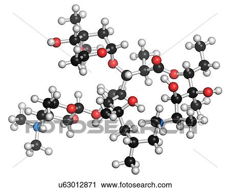 Azithromycin antibiotic drug molecule View Large Illustration Clip Art - Azithromycin antibiotic drug molecule. Fotosearch
