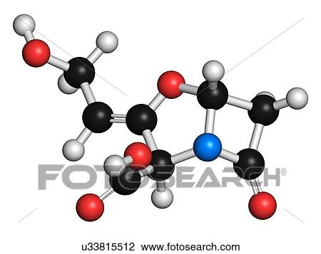 Drawing - Beta-lactamase blocker drug. Fotosearch