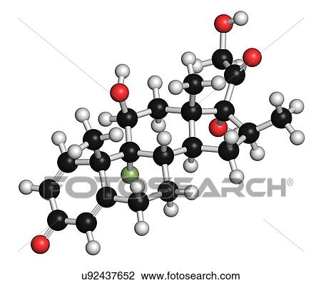 Drawing - Betamethasone steroid molecule. Fotosearch