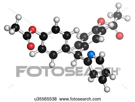 Stock Illustration - Bisacodyl laxative drug molecule. Fotosearch