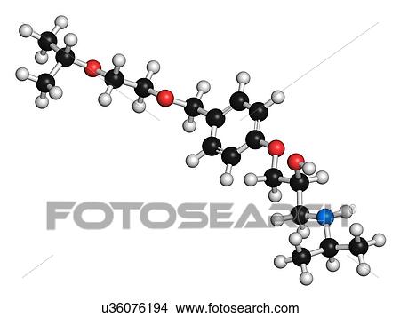 Stock Illustration - Bisoprolol beta blocker drug molecule. Fotosearch