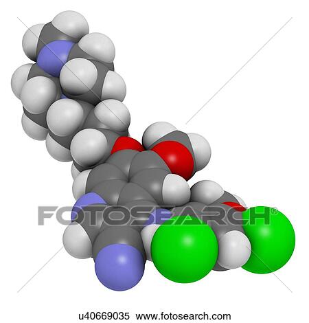 Stock Illustration - Bosutinib leukemia drug molecule. Fotosearch