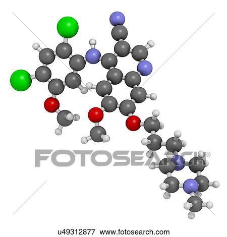 Stock Illustration - Bosutinib leukemia drug molecule. Fotosearch