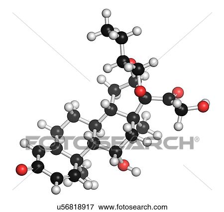 Stock Illustration - Budesonide corticosteroid drug molecule. Fotosearch