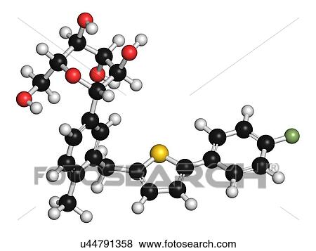 Stock Illustration - Canagliflozin diabetes drug molecule. Fotosearch