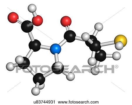 Clip Art - Captopril high blood pressure drug. Fotosearch