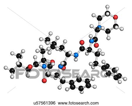 Stock Illustration - Carfilzomib cancer drug molecule. Fotosearch