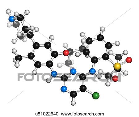 Clipart - Ceritinib cancer drug molecule. Fotosearch