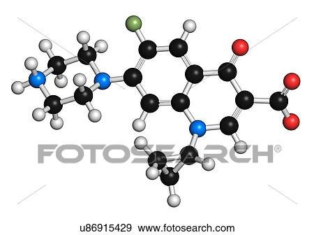 Ciprofloxacin antibiotic molecule View Large Illustration Stock Illustration - Ciprofloxacin antibiotic molecule. Fotosearch