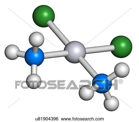 Stock Illustration - Cisplatin cancer drug molecule. Fotosearch