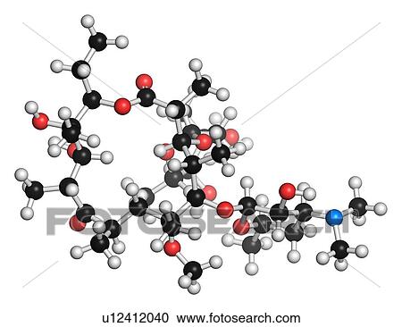 Clipart - Clarithromycin antibiotic molecule. Fotosearch