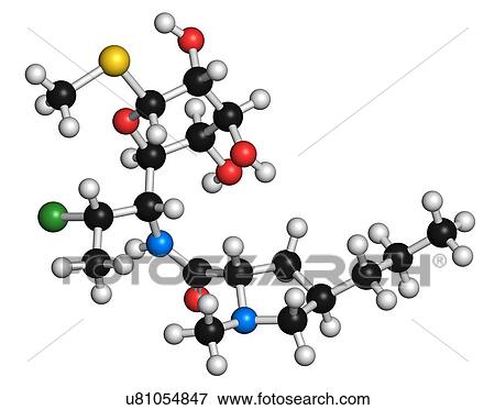 Stock Illustration - Clindamycin antibiotic molecule. Fotosearch