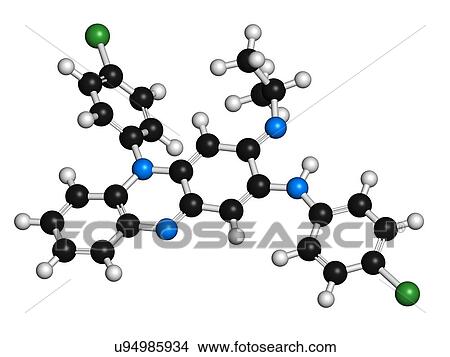 Stock Illustration - Clofazimine leprosy drug molecule. Fotosearch