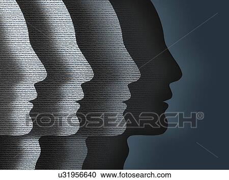Clipart - Cloned faces. Fotosearch