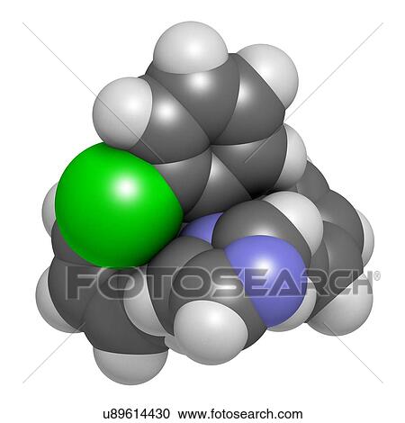 Clipart - Clotrimazole antifungal drug molecule. Fotosearch
