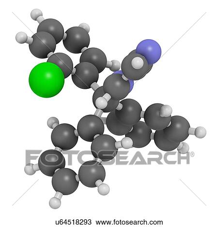 Clotrimazole antifungal drug molecule View Large Illustration Drawing - Clotrimazole antifungal drug molecule. Fotosearch