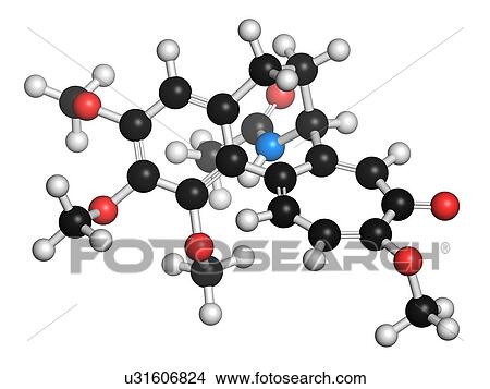 Stock Illustration - Colchicine gout drug molecule. Fotosearch