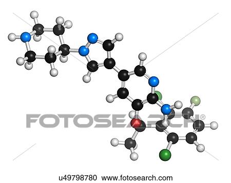Crizotinib anti-cancer drug molecule View Large Illustration Clipart - Crizotinib anti-cancer drug molecule. Fotosearch
