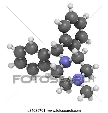 Clip Art - Cyclizine antiemetic drug molecule. Fotosearch