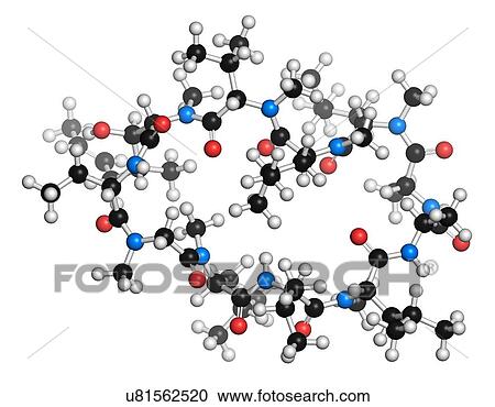 Clipart - Cyclosporine immunosuppressant drug. Fotosearch