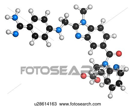 Dabigatran anticoagulant drug molecule View Large Illustration Drawing - Dabigatran anticoagulant drug molecule. Fotosearch