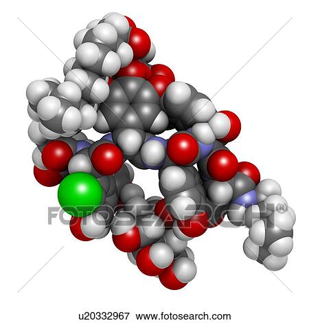 Stock Illustration - Dalbavancin antibiotic molecule. Fotosearch