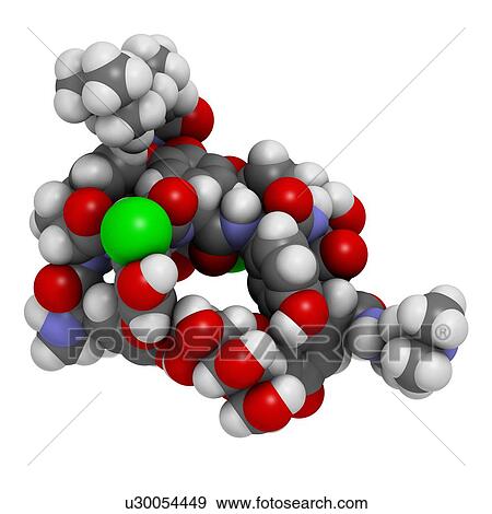 Stock Illustration - Dalbavancin antibiotic molecule. Fotosearch
