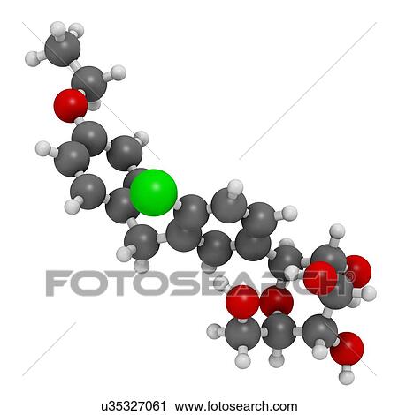 Dapagliflozin diabetes drug molecule View Large Illustration Clip Art - Dapagliflozin diabetes drug molecule. Fotosearch