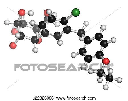 Dapagliflozin diabetes drug molecule View Large Illustration Stock Illustration - Dapagliflozin diabetes drug molecule. Fotosearch