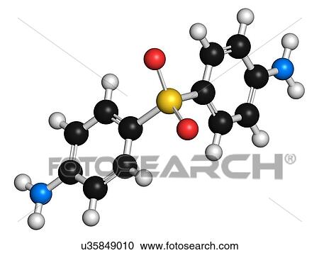 Dapsone antibacterial drug molecule View Large Illustration Clipart - Dapsone antibacterial drug molecule. Fotosearch