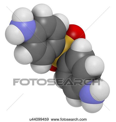 Stock Illustration - Dapsone antibacterial drug molecule. Fotosearch