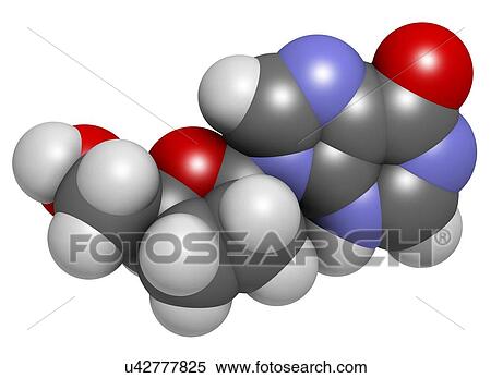 Stock Illustration - Didanosine HIV drug molecule. Fotosearch