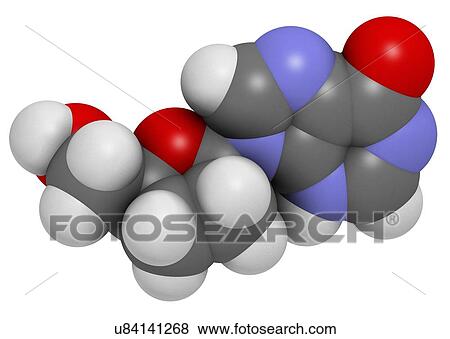 Stock Illustration - Didanosine HIV drug molecule. Fotosearch