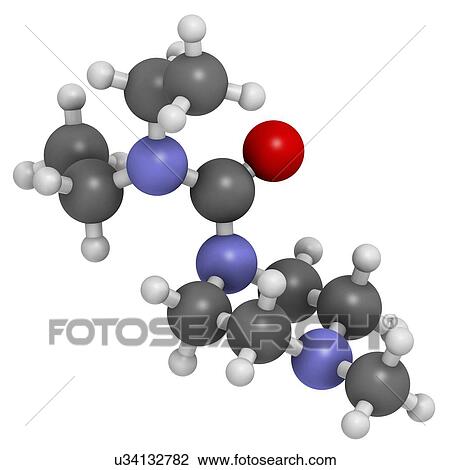 Drawing - Diethylcarbamazine anthelmintic drug. Fotosearch