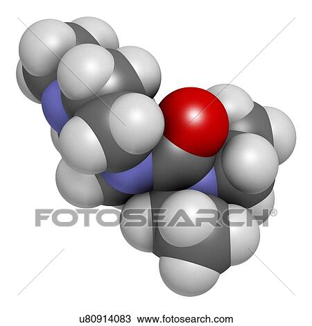 Drawing - Diethylcarbamazine anthelmintic drug. Fotosearch