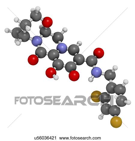 Clip Art - Dolutegravir HIV drug molecule. Fotosearch