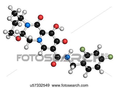 Stock Illustration - Dolutegravir HIV drug molecule. Fotosearch