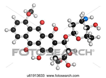 Doxorubicin cancer drug molecule View Large Illustration Drawing - Doxorubicin cancer drug molecule. Fotosearch