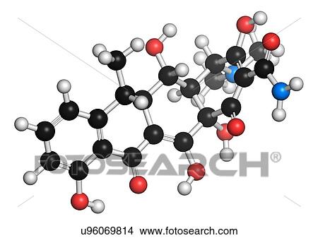 Stock Illustration - Doxycycline antibiotic molecule. Fotosearch