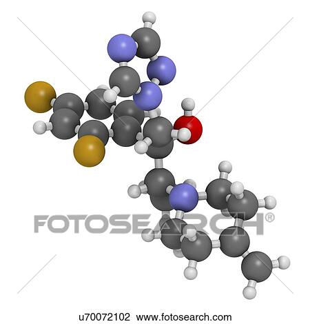 Efinaconazole antifungal drug molecule View Large Illustration Drawing - Efinaconazole antifungal drug molecule. Fotosearch