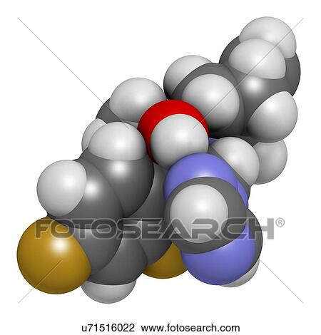 Drawing - Efinaconazole antifungal drug molecule. Fotosearch