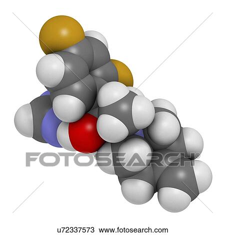 Drawing - Efinaconazole antifungal drug molecule. Fotosearch