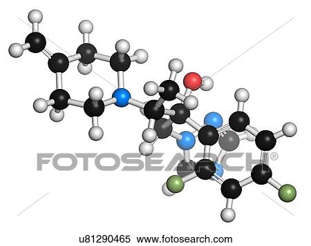 Stock Illustration - Efinaconazole antifungal drug molecule. Fotosearch