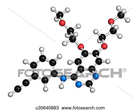 Erlotinib cancer drug molecule View Large Illustration Drawing - Erlotinib cancer drug molecule. Fotosearch