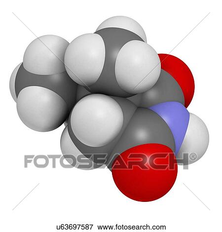 Stock Illustration - Ethosuximide anticonvulsant drug molecule. Fotosearch