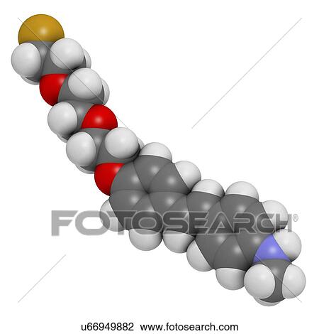 Drawing - Florbetaben radiopharmaceutical molecule. Fotosearch