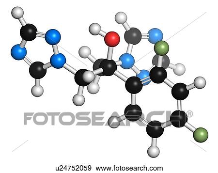 Stock Illustration - Fluconazole antifungal drug molecule. Fotosearch