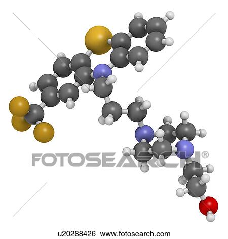 Stock Illustration - Fluphenazine antipsychotic drug molecule. Fotosearch