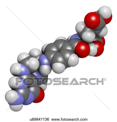 Stock Illustration - Folinic acid drug molecule. Fotosearch
